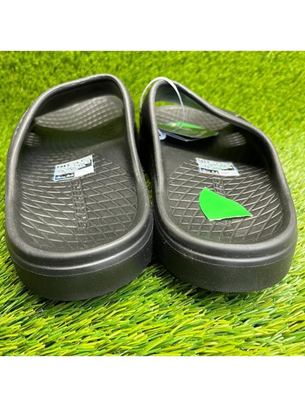 Skechers Relay Re-Bounce Mens Size 7 Black Beach Walking Outdoor Slide Sandals